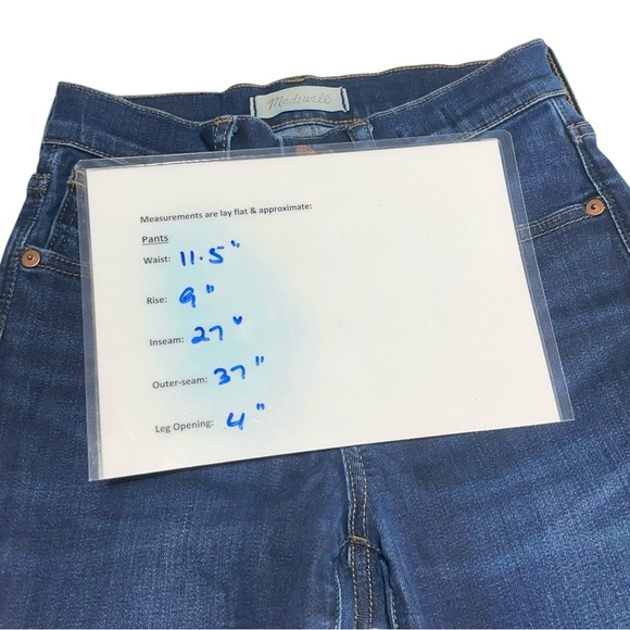 Madewell 9" High Rise Skinny Dark Wash Stretch Lightly Whiskered Jeans Size 24 - Picture 8 of 11